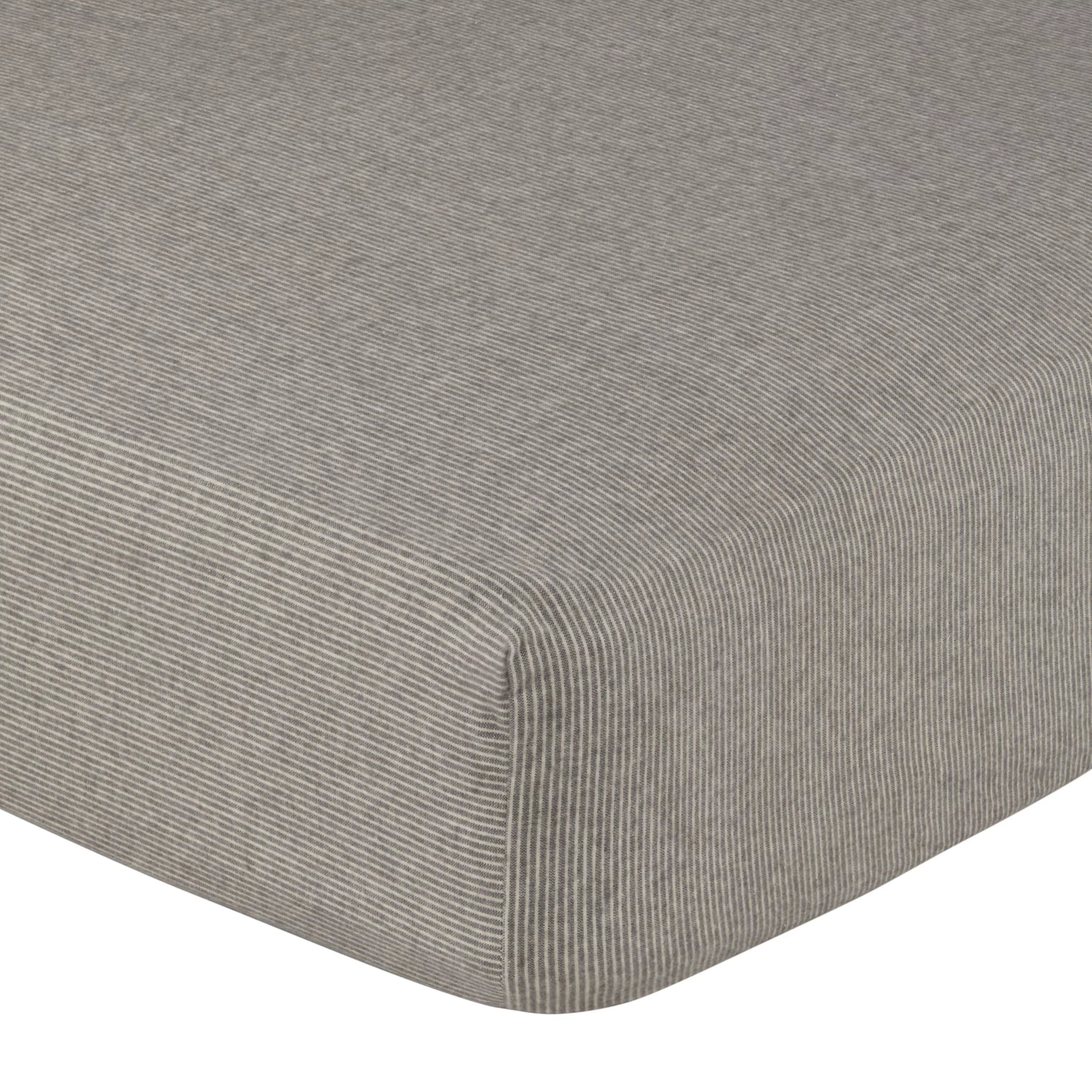 John Lewis Euan Stripe Brushed Cotton Single Fitted Sheet, Slate