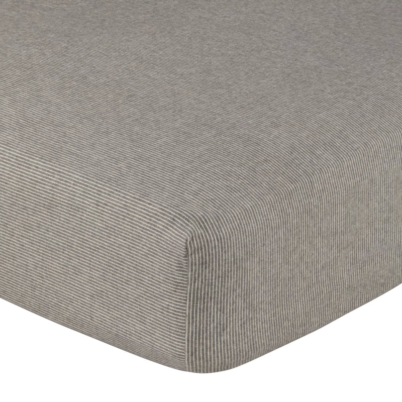 John Lewis Euan Stripe Brushed Cotton Single Fitted Sheet, Slate