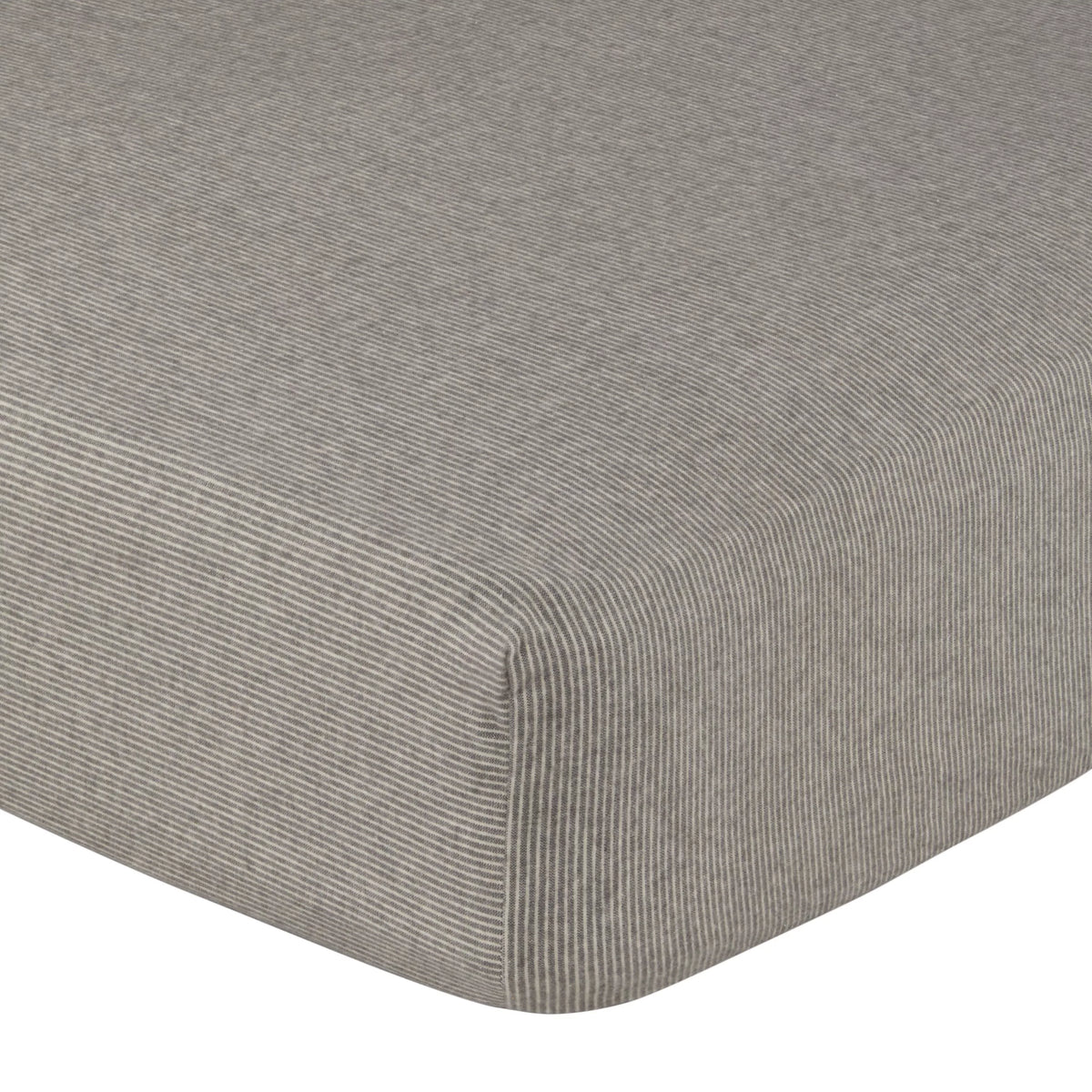 John Lewis Euan Stripe Brushed Cotton Single Fitted Sheet, Slate