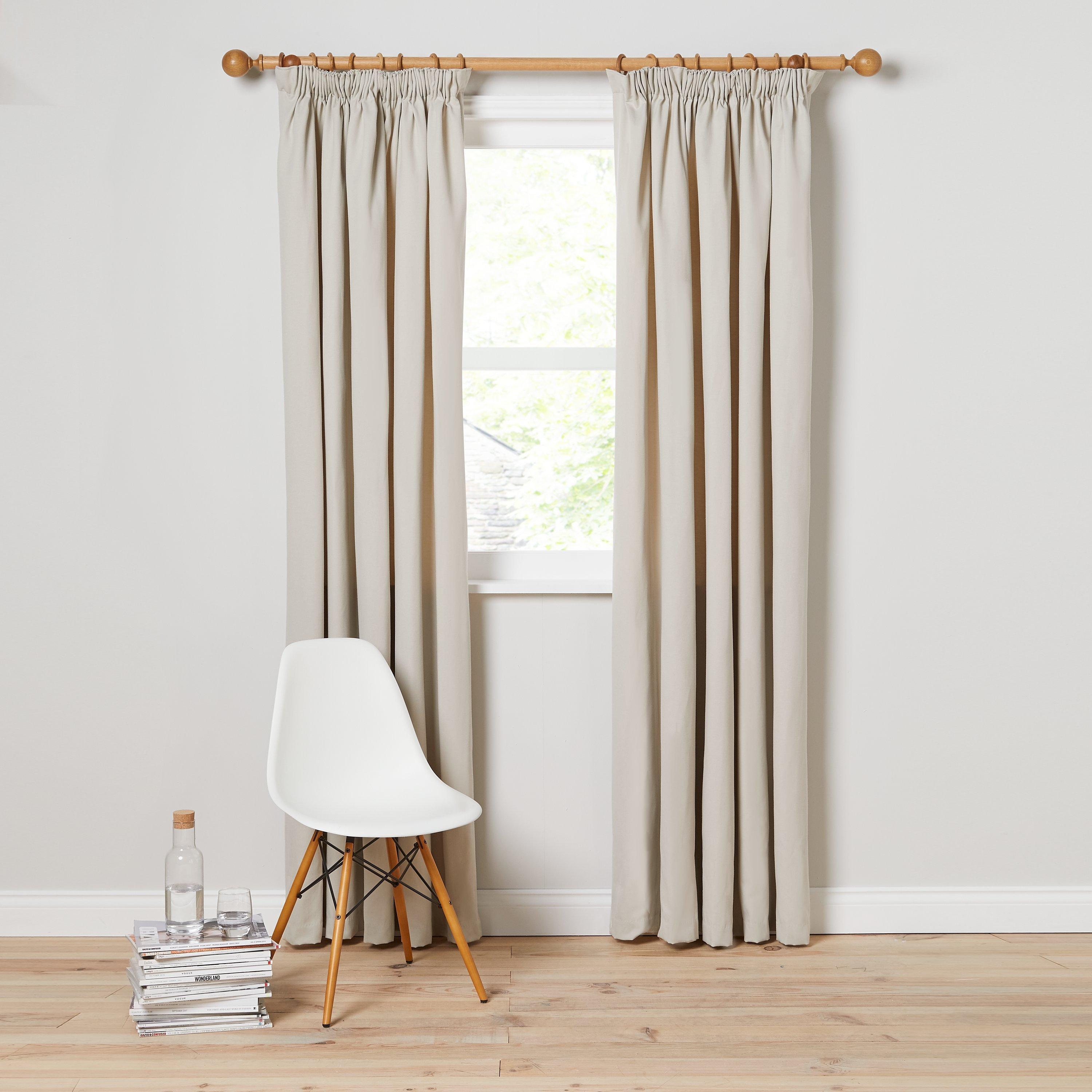 John Lewis Arlo pencil pleat lined curtains pair 117x137cm (British brand)