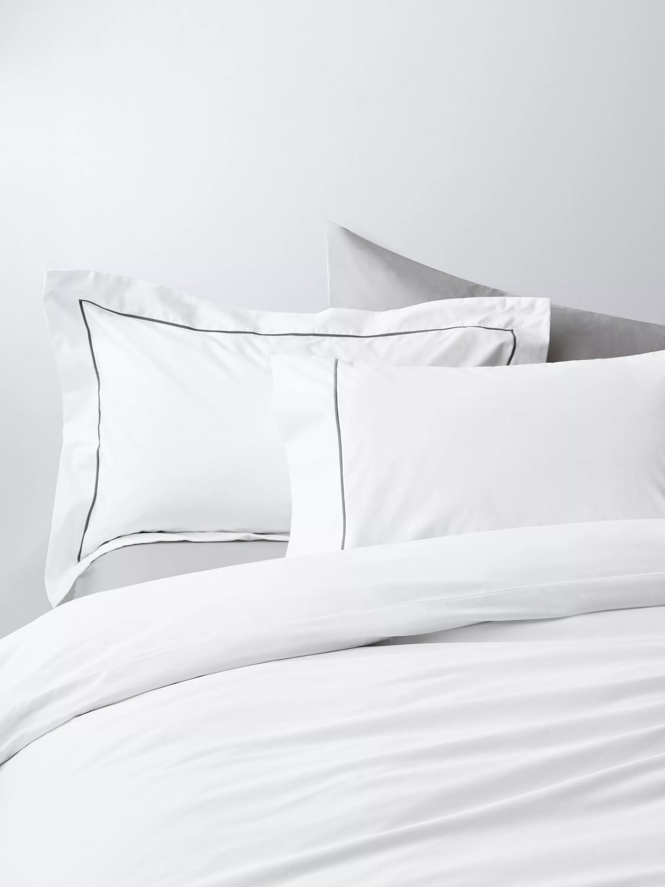 John Lewis Annecy Egyptian Cotton Embroidered Percale Bedding Standard Pillowcase, 200 Thread Count
