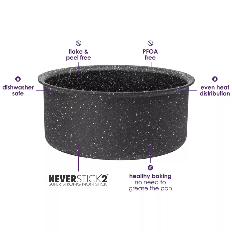 Eaziglide Neverstick2 Aluminium Non-Stick Round Cake Tin - British product