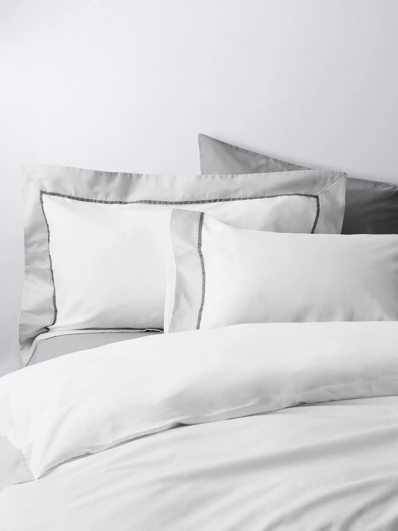 John Lewis Padova Egyptian Cotton Sateen, Standard Pillowcase, 400 Thread Count, Cool Grey