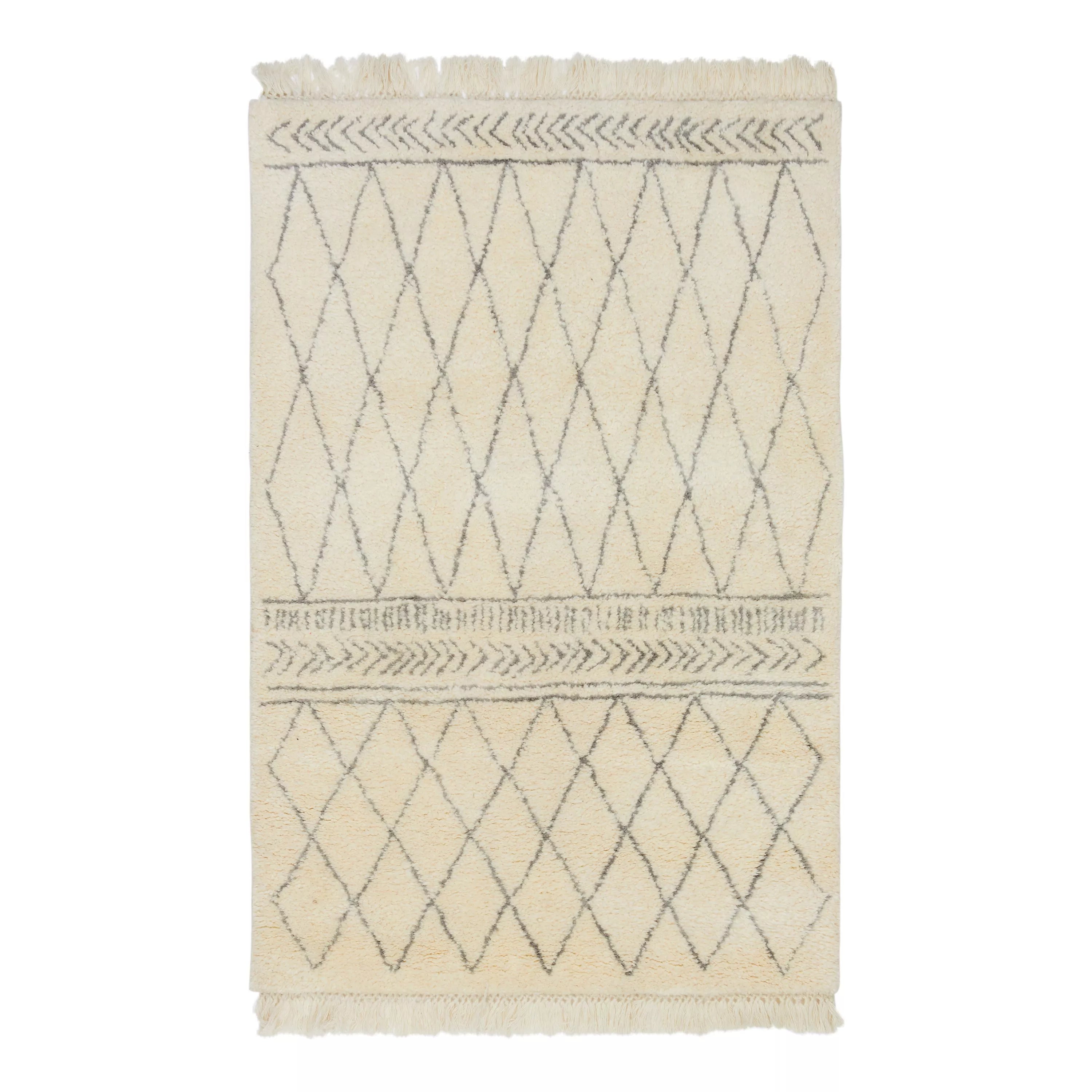 John Lewis rug cream Berber style hand knotted wool large, imported from the UK