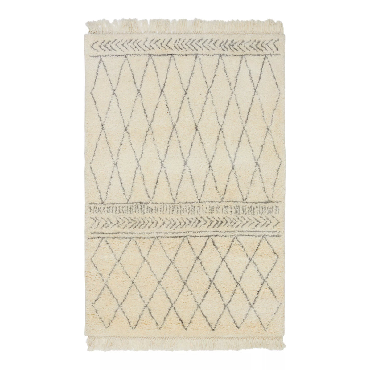 John Lewis rug cream Berber style hand knotted wool large, imported from the UK