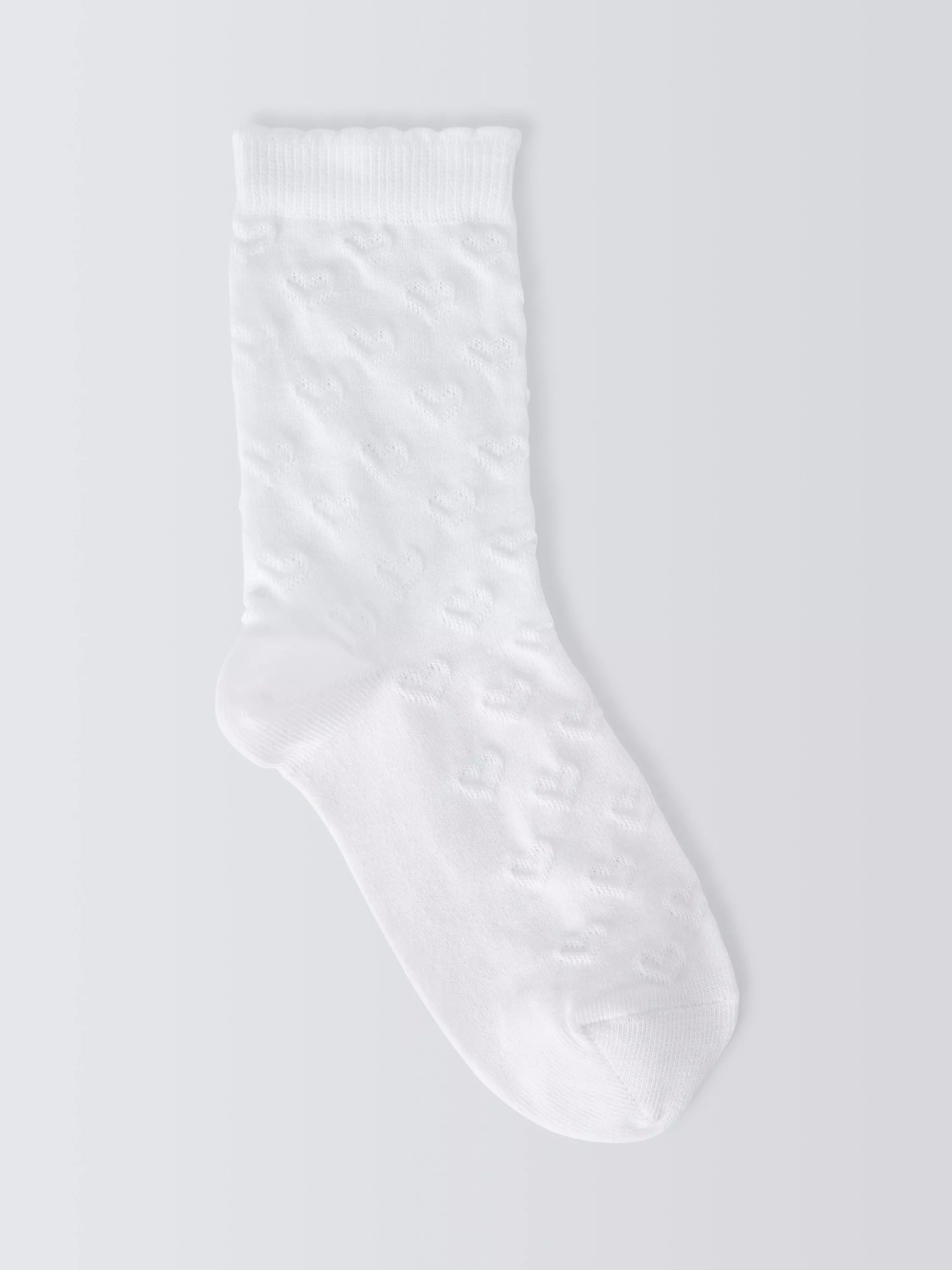 John Lewis kids white heart socks pack of 5, imported from the UK