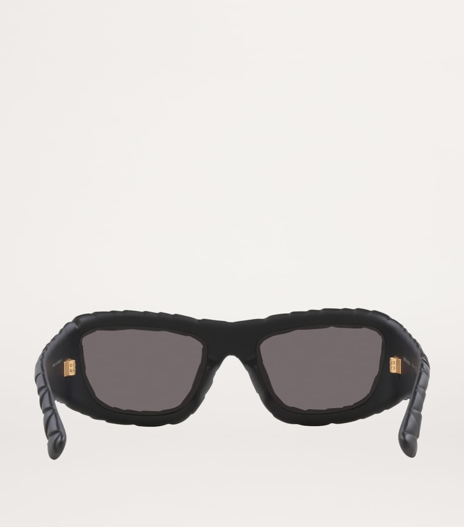 Bottega Veneta Intrecciato rectangular sunglasses, UK version