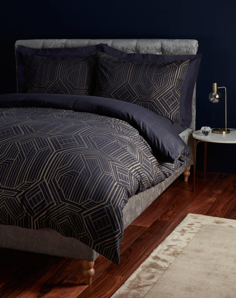 John Lewis Art Deco cotton bedding with gold highlights (British brand)
