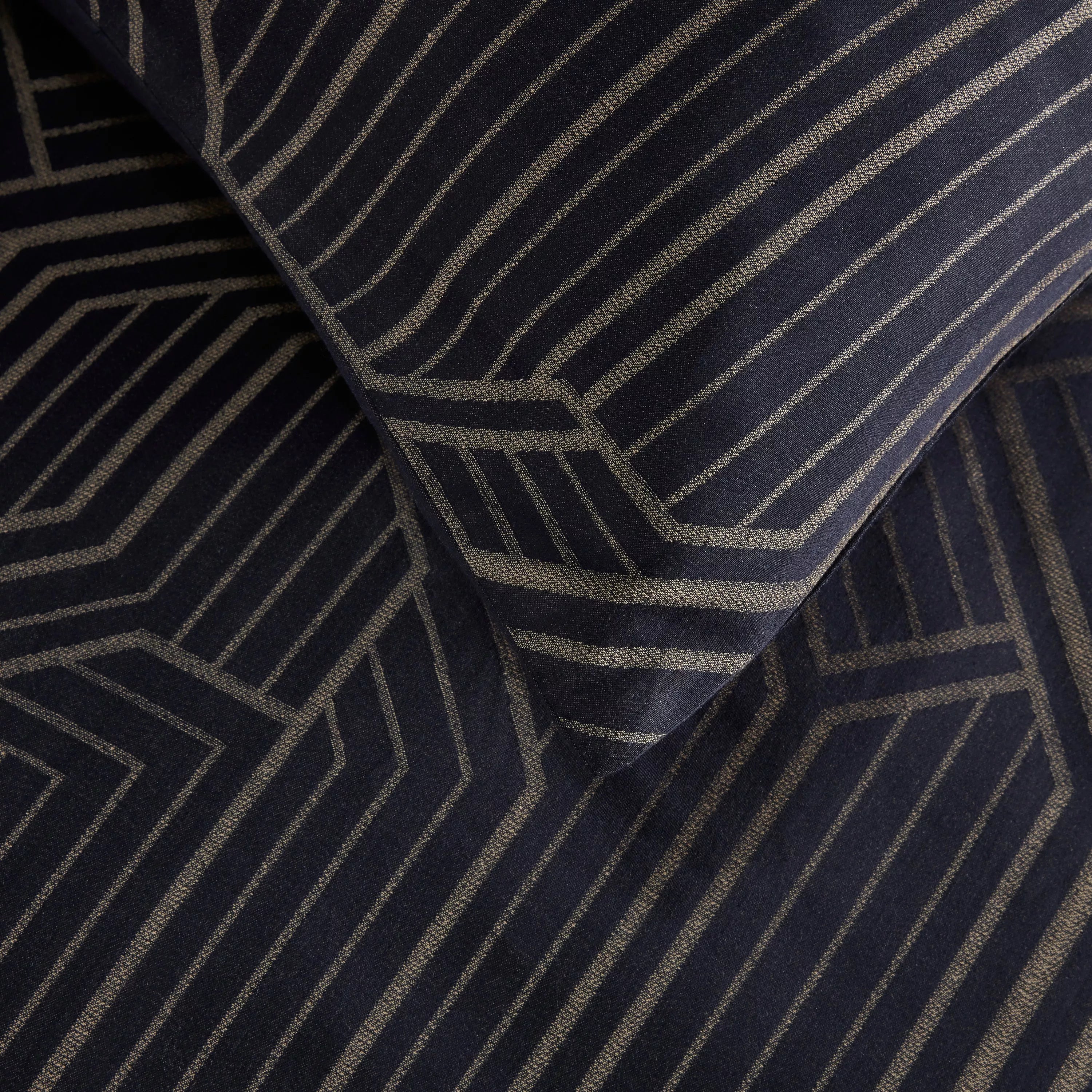 John Lewis Art Deco cotton bedding with gold highlights (British brand)