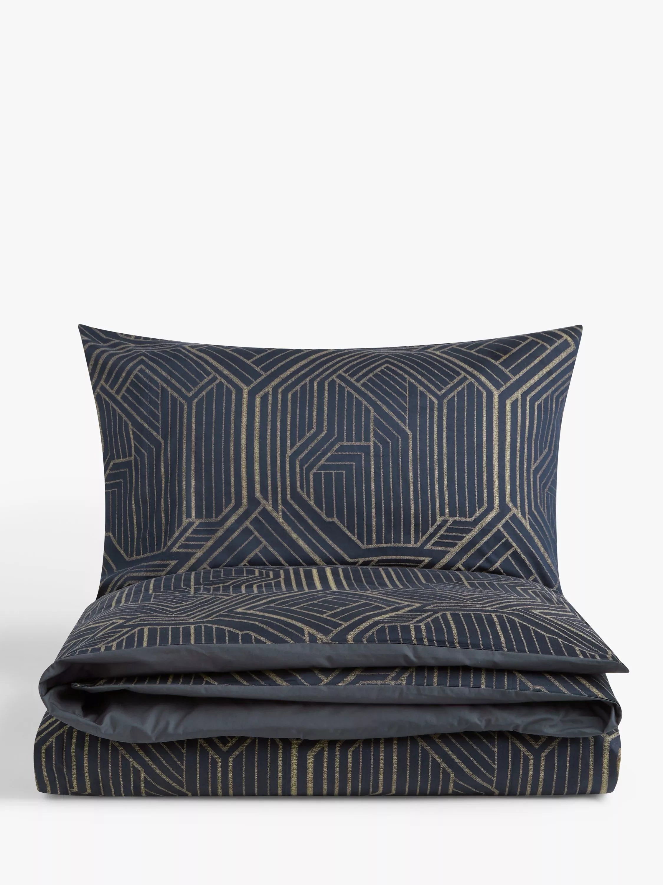 John Lewis Art Deco cotton bedding with gold highlights (British brand)