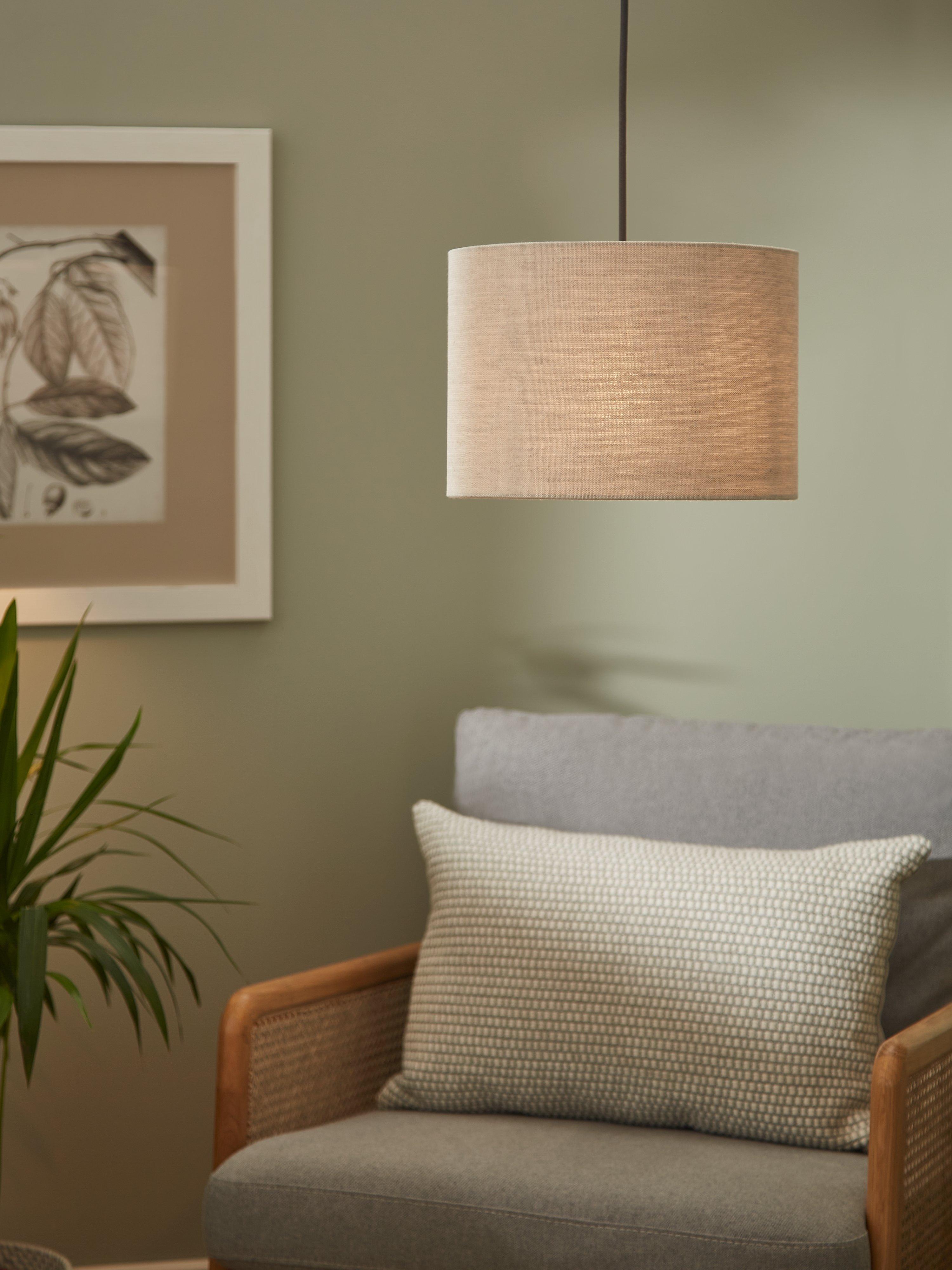 John Lewis Sophia pure linen drum lampshade, imported from the UK