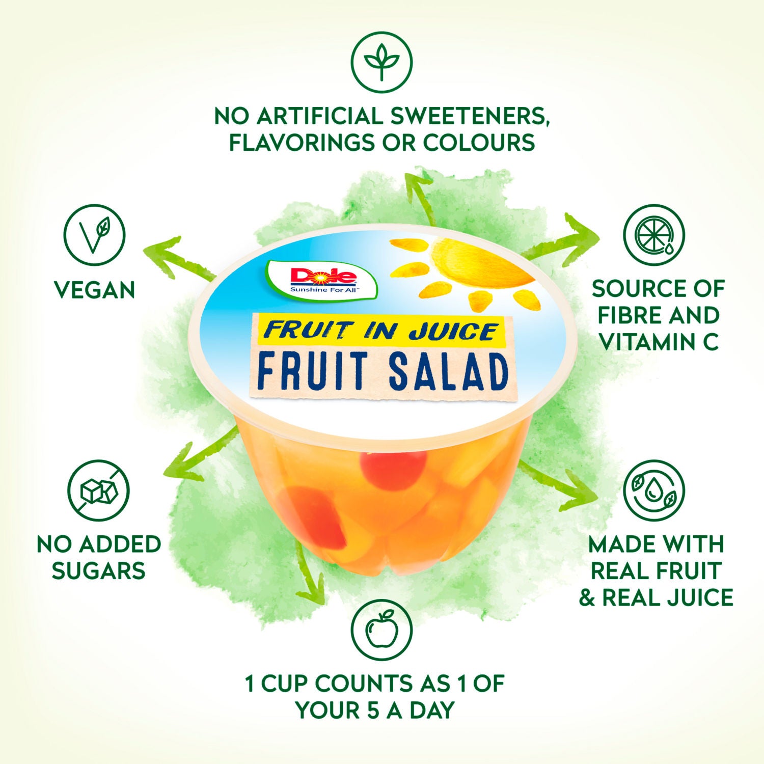 Dole fruit salad in juice 4x113g - British product
