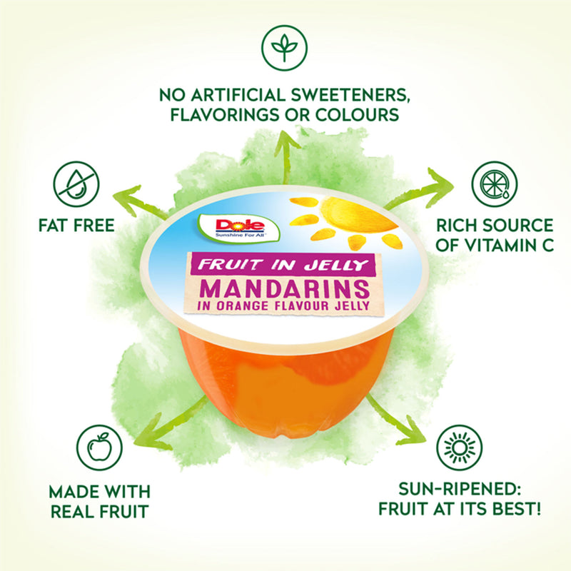 Dole mandarin in orange flavour jelly pot 123g - British product