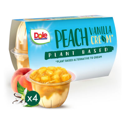 Dole Peach Vanilla Cream Fruit Pots 4 x 123g