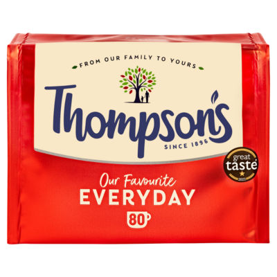 Thompson's Everyday tea bags 80 count 250g, imported from the UK