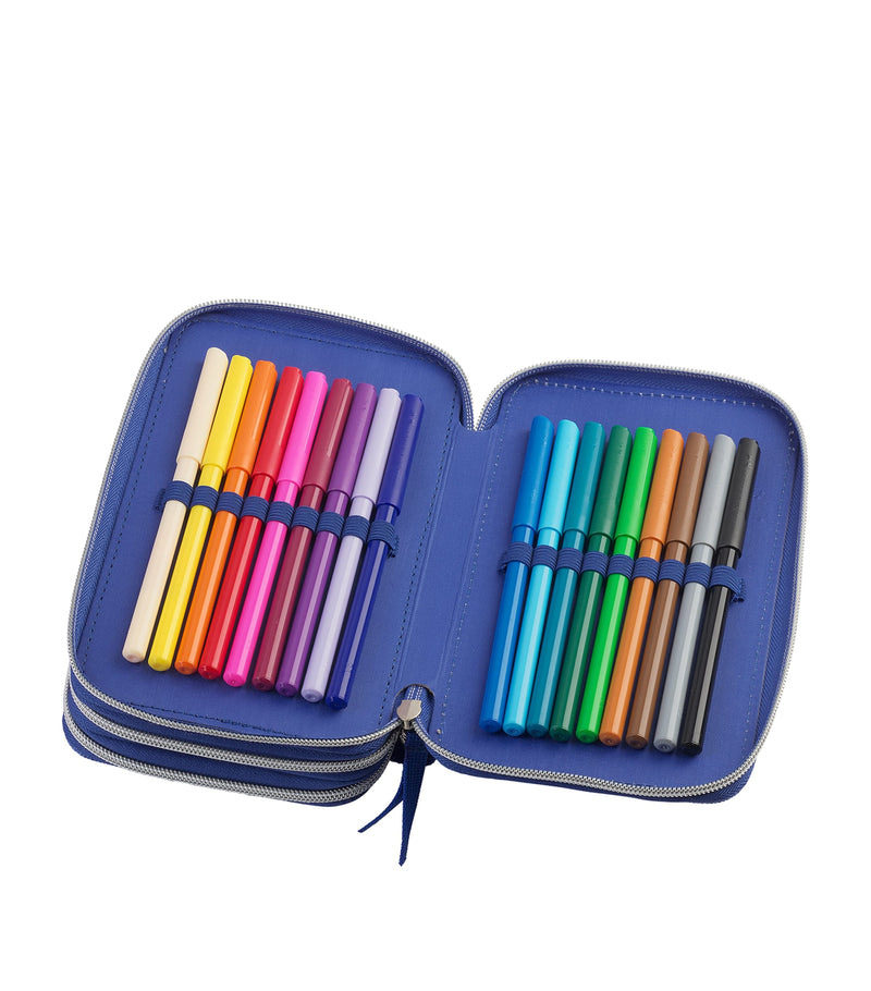 Faber-Castell dinosaur-themed triple decker pencil case with stationery set - British product