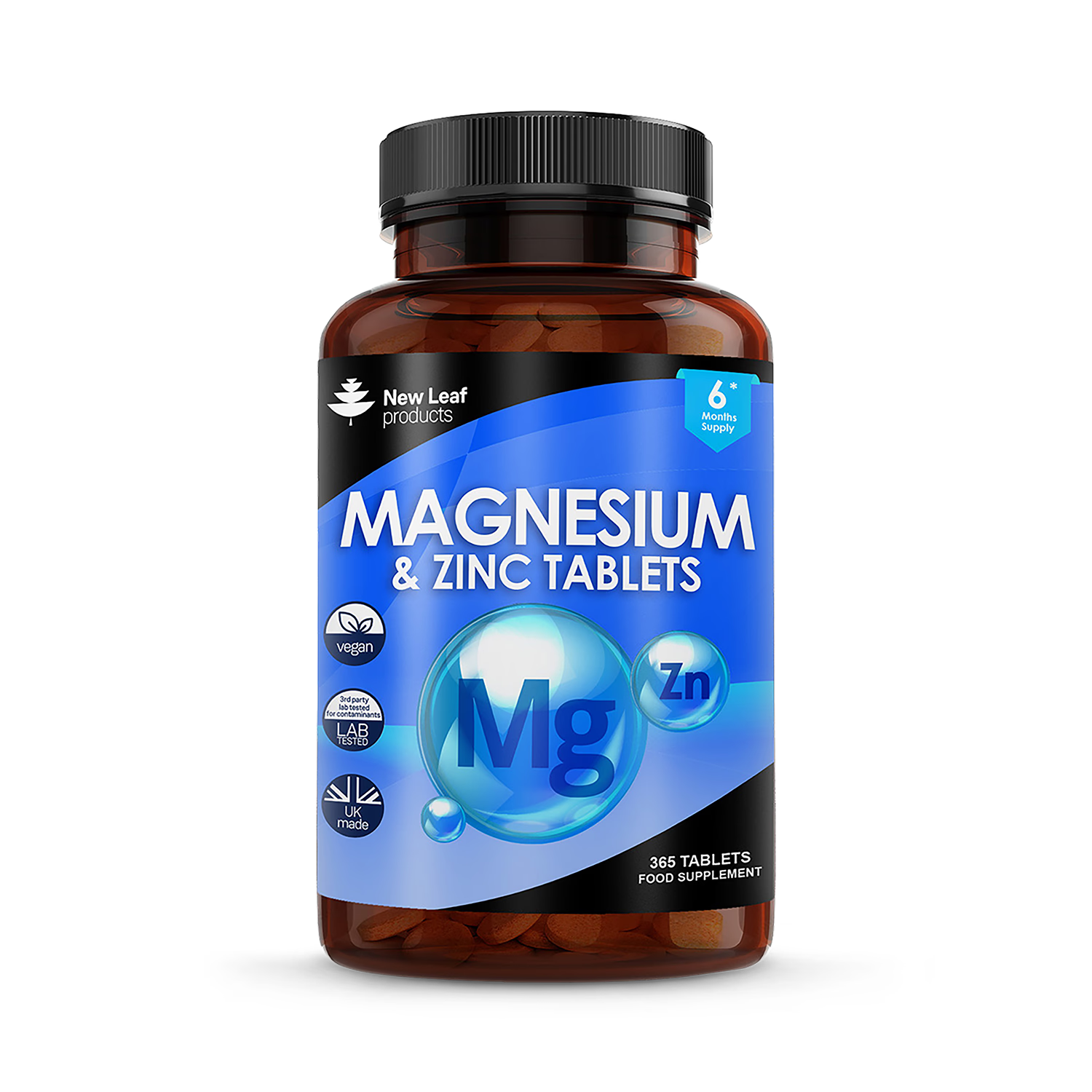 New Leaf Products Magnesium & Zinc Tablets 365 tablets - British product