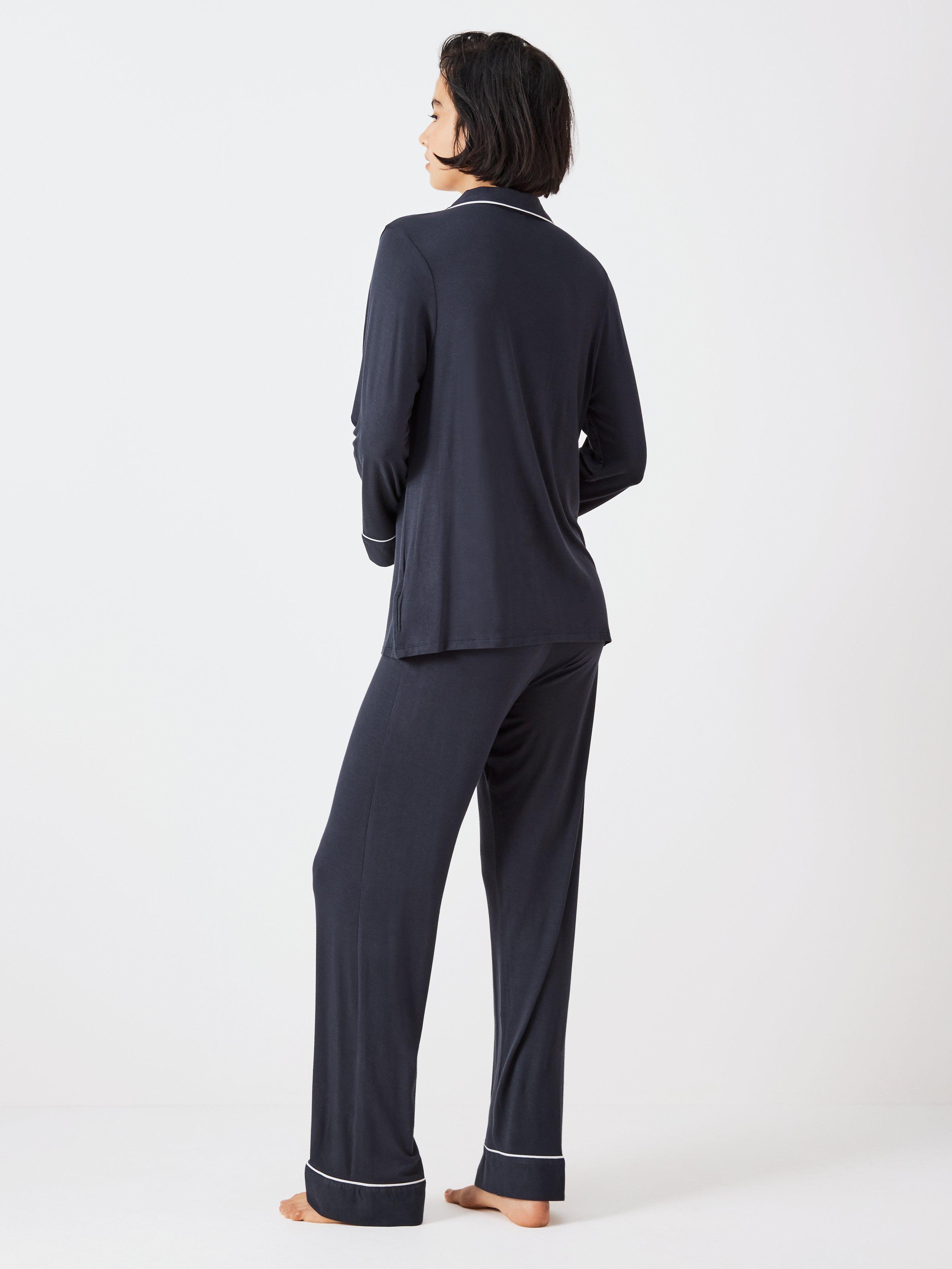 John Lewis modal pyjama set with straight fit bottoms and button-through top, UK version