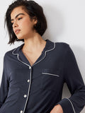 John Lewis modal pyjama set with straight fit bottoms and button-through top, UK version