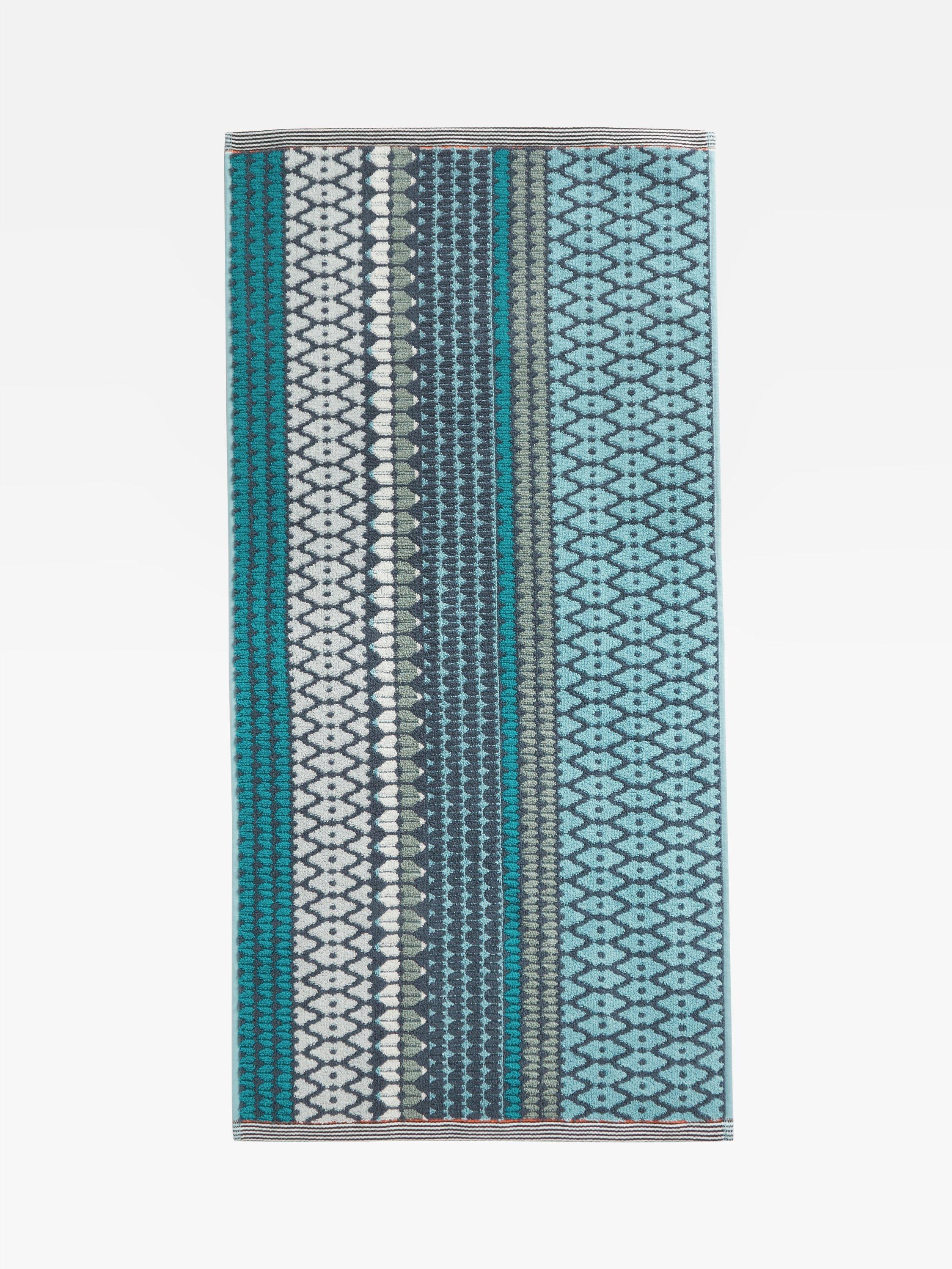 Margo Selby Bath Towel Blue 130x70cm, imported from the UK