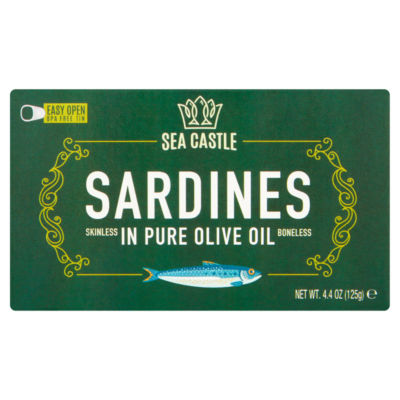 ASDA Sea Castle Sardines in Pure Olive Oil 125g- Buy online at McGrocer