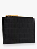 Whistles coin purse shiny embossed croc black - British product