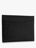 Whistles leather card holder with croc texture finish - British product