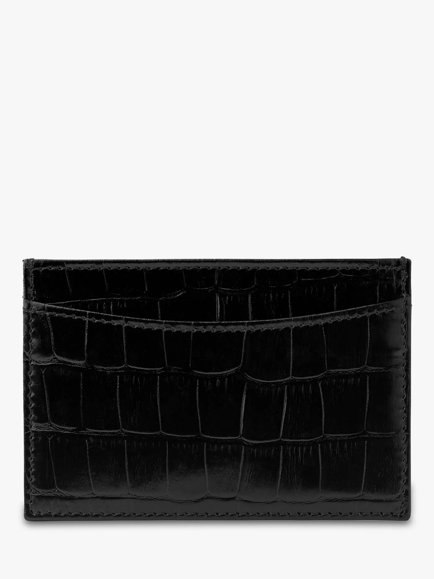 Whistles leather card holder with croc texture finish - British product