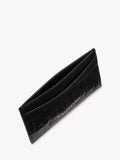 Whistles leather card holder with croc texture finish - British product