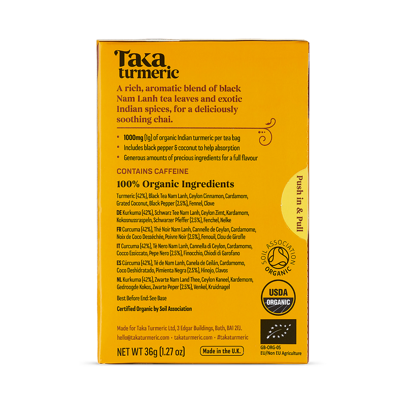 Taka Turmeric masala chai turmeric tea 15 teabags - British product