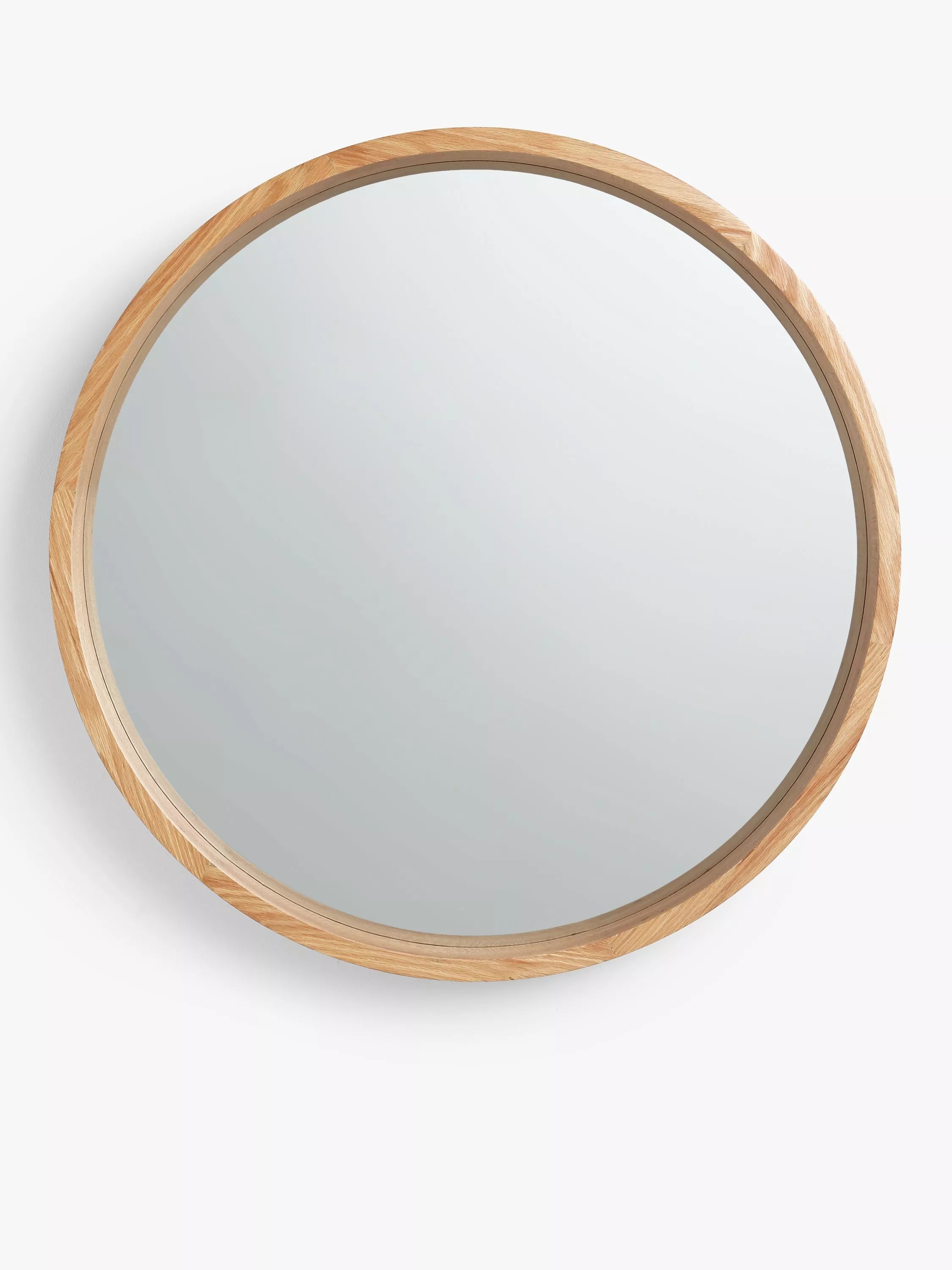 John Lewis Scandi round oak wood wall mirror - British product