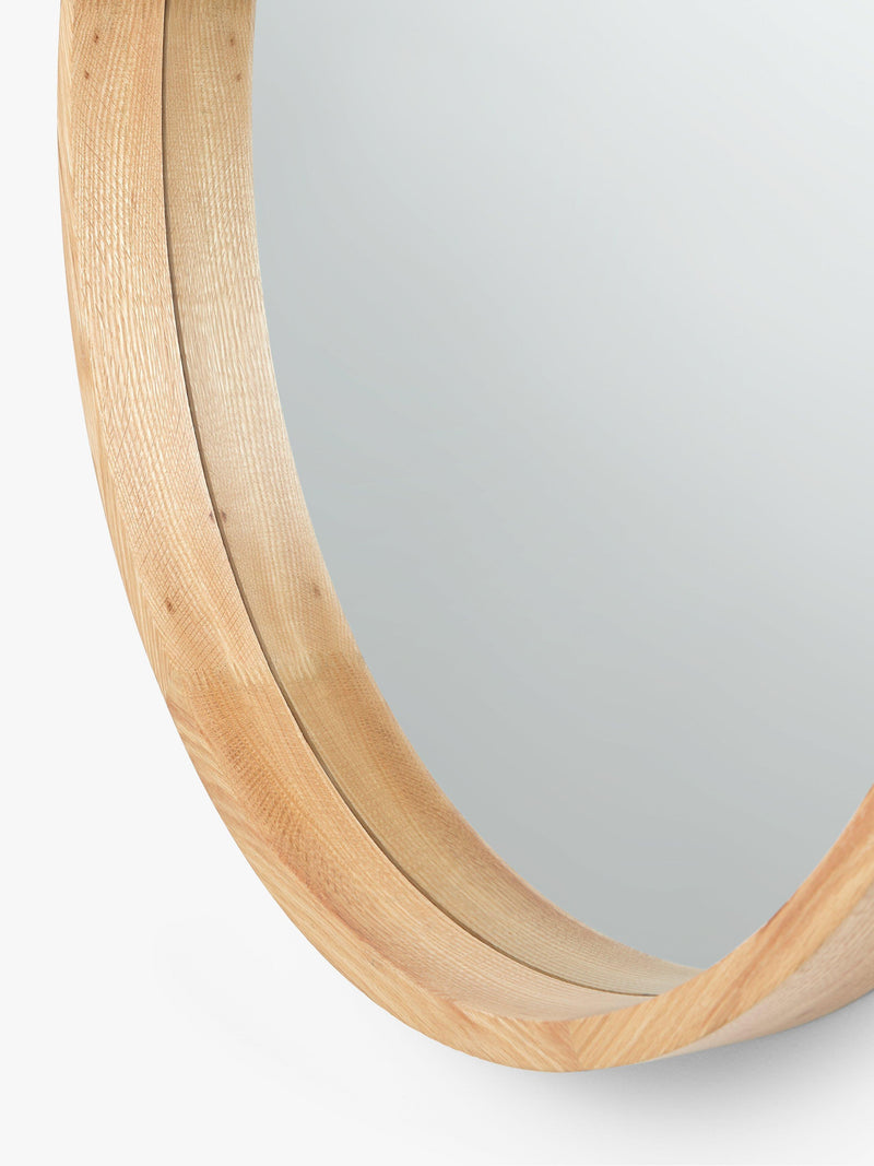 John Lewis Scandi round oak wood wall mirror - British product