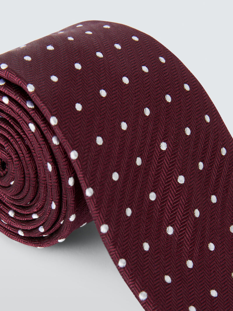 John Lewis pure silk polka dot tie, UK version