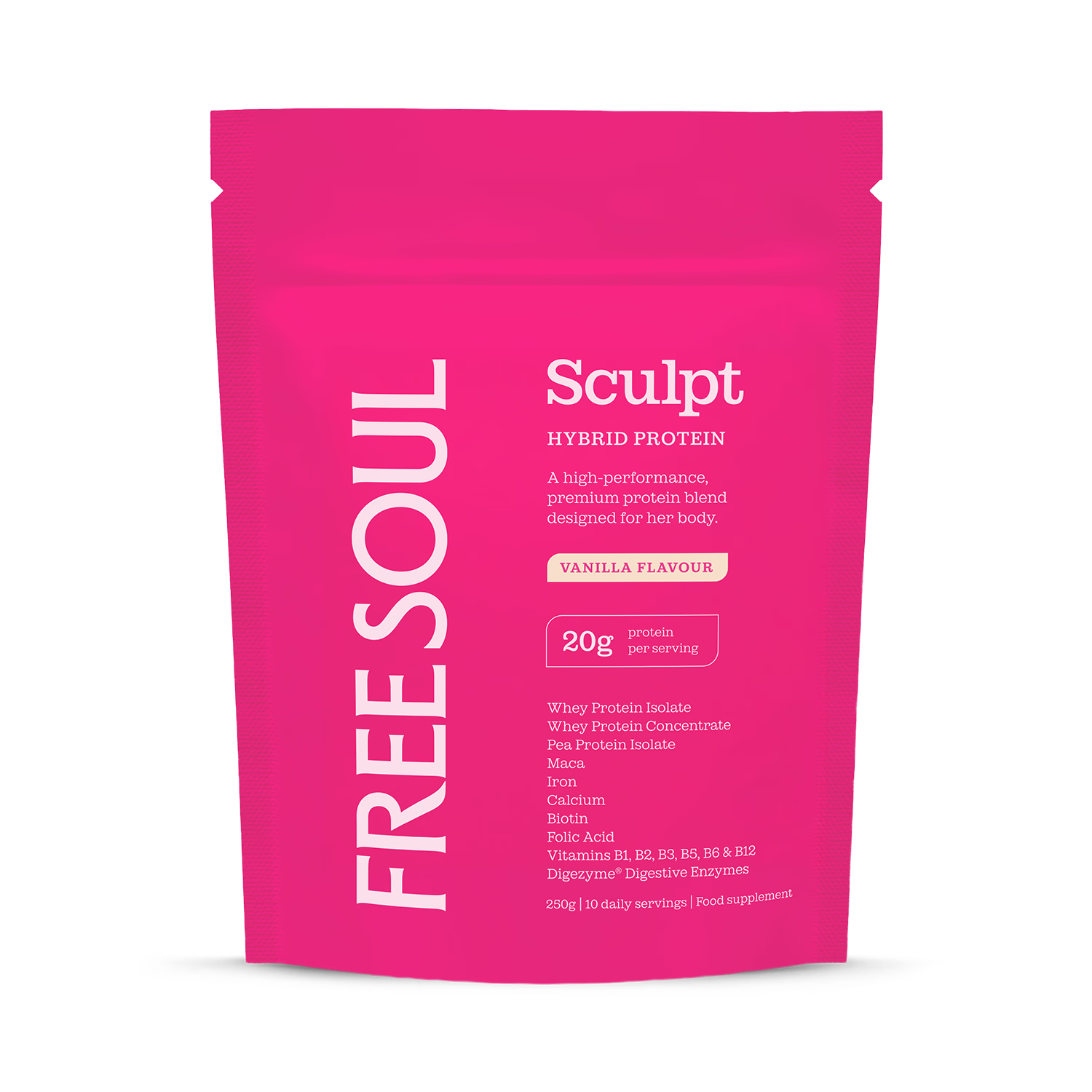 Free Soul hybrid protein powder vanilla 250g - British product
