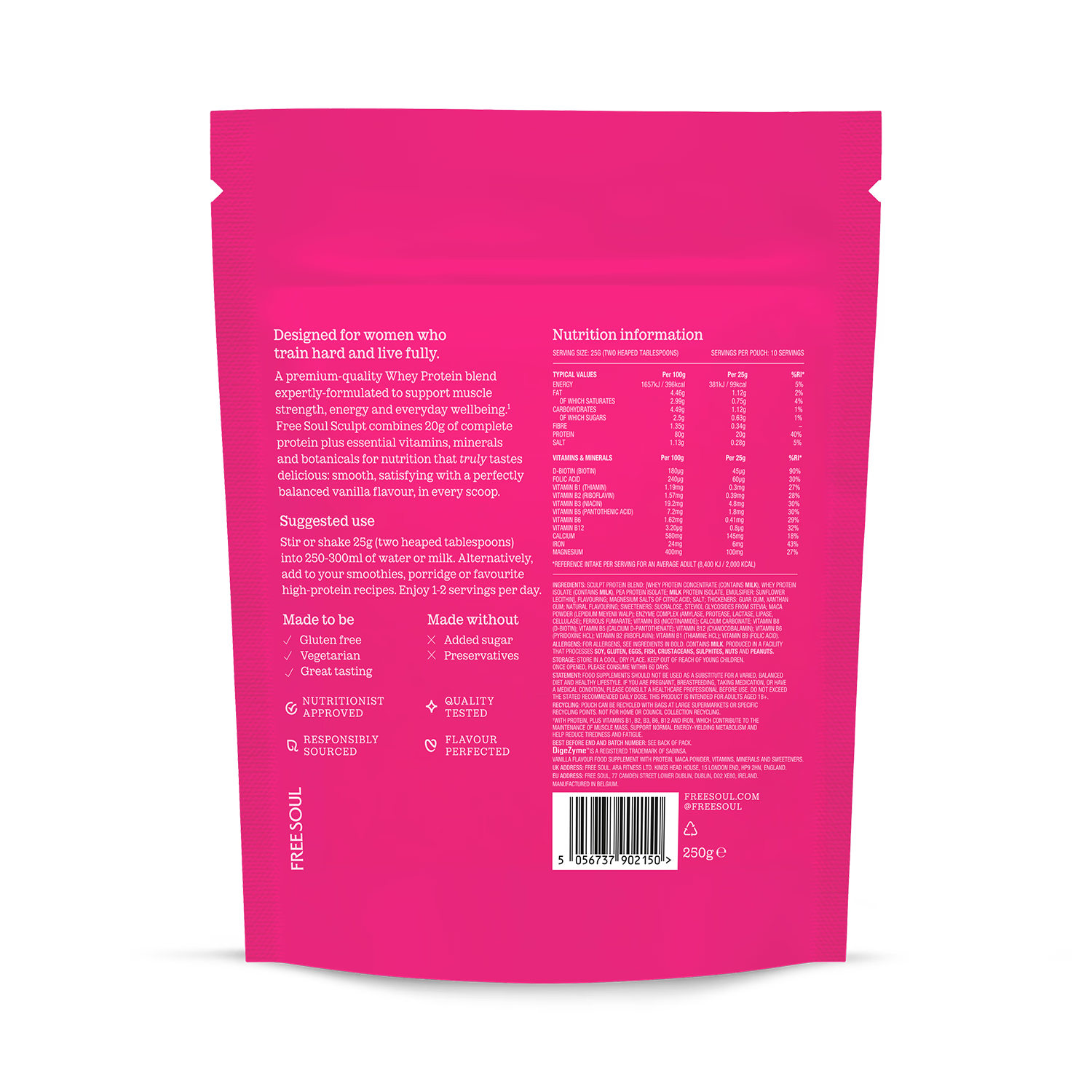Free Soul hybrid protein powder vanilla 250g - British product