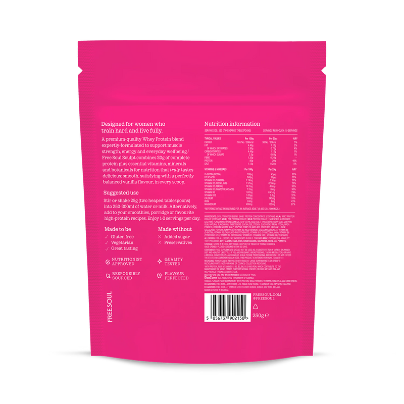 Free Soul hybrid protein powder vanilla 250g - British product