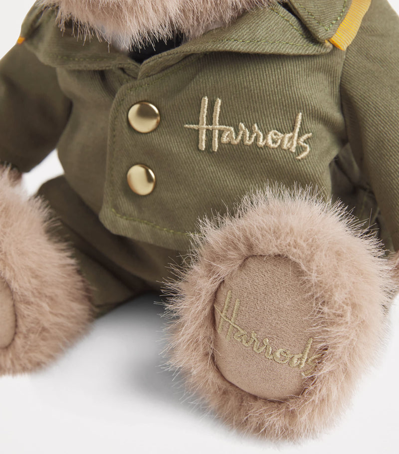 Harrods Medium Green Man Bear soft toy 18cm, UK version