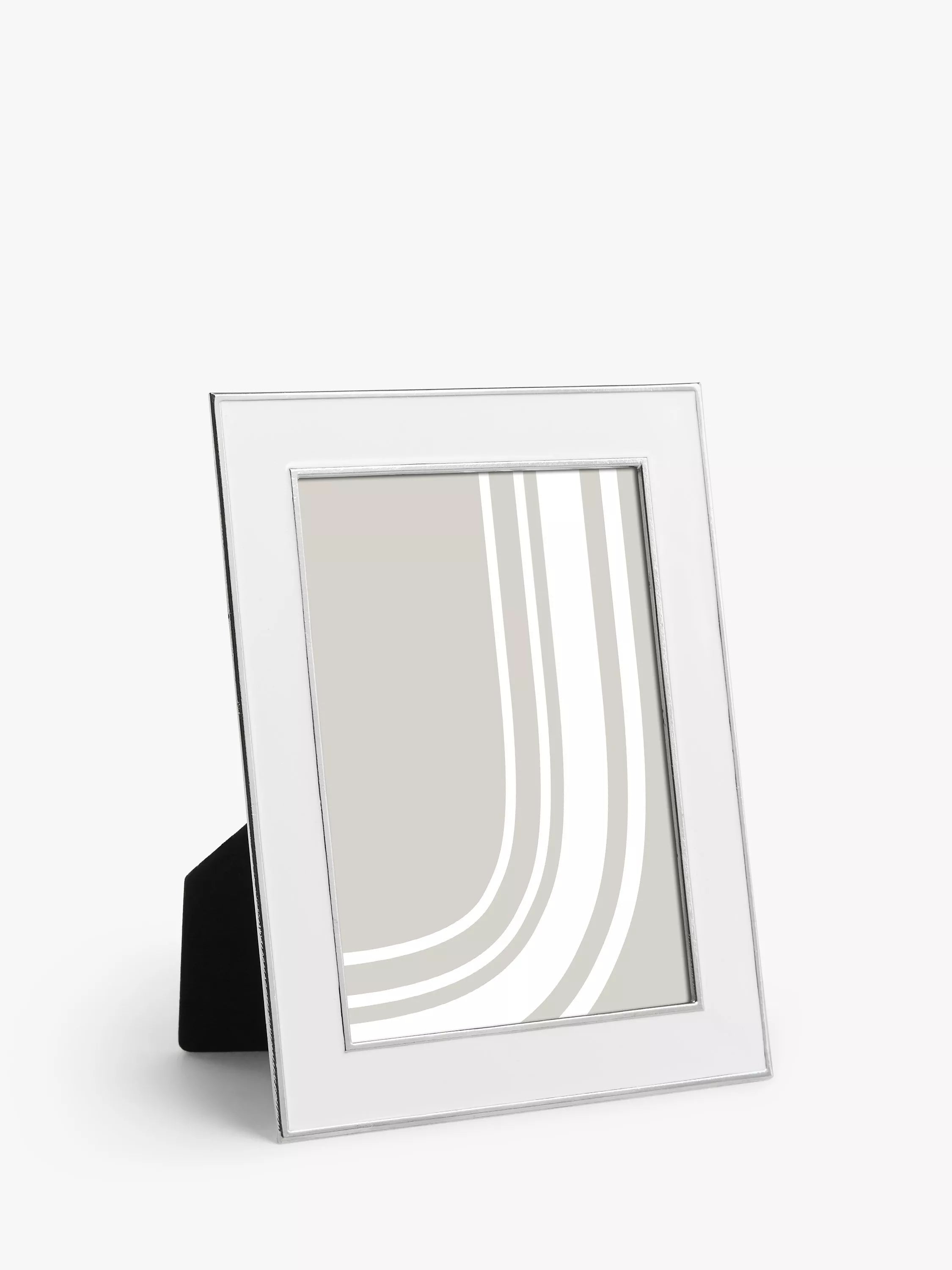 John Lewis Enamel & Metallic Edge Photo Frame - White/Silver 5 x 7" (13 x 18cm)