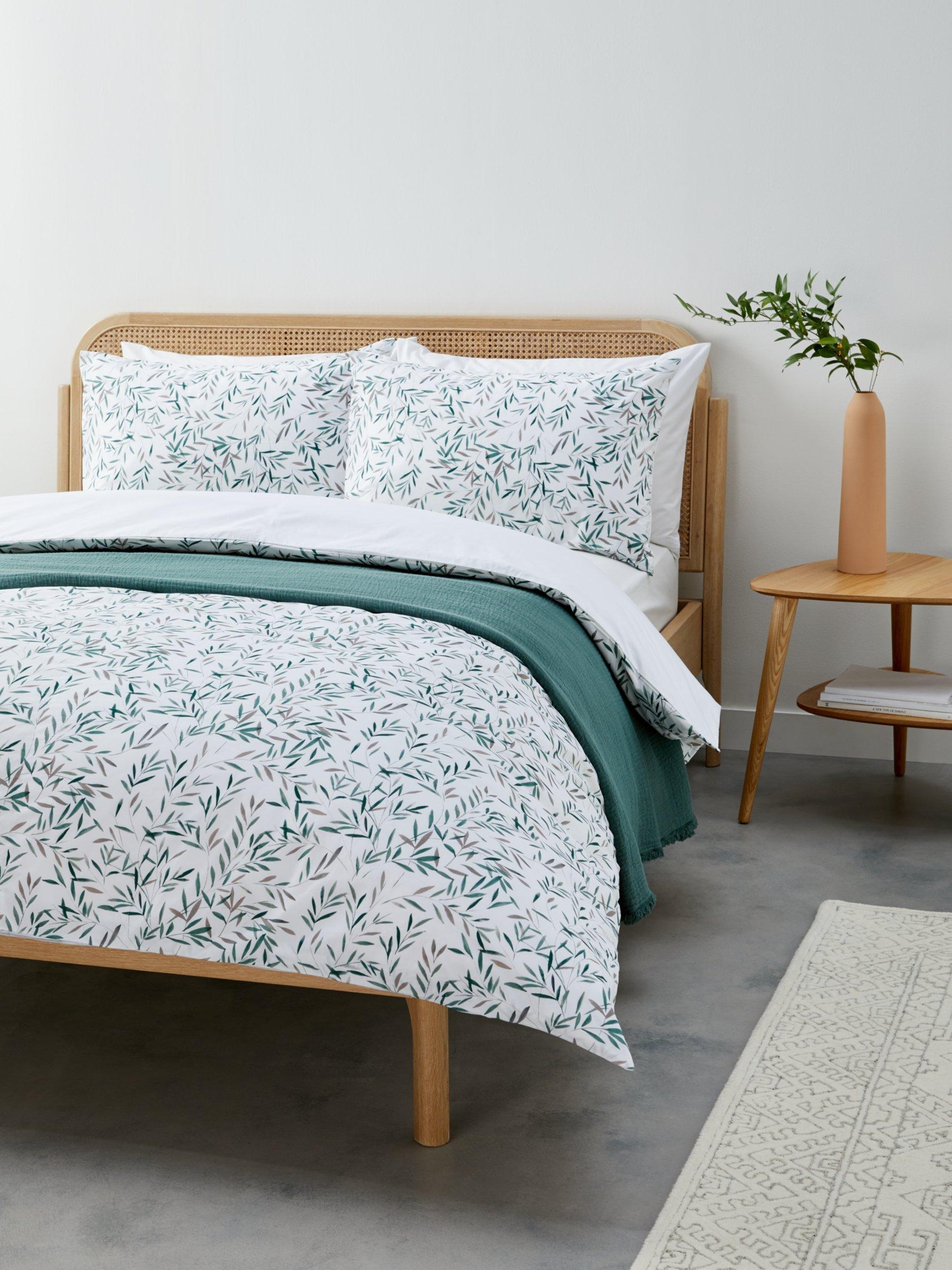 John Lewis Langley double duvet cover leaf print imported from the UK