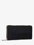 Whistles black leather long purse shiny croc, imported from the UK