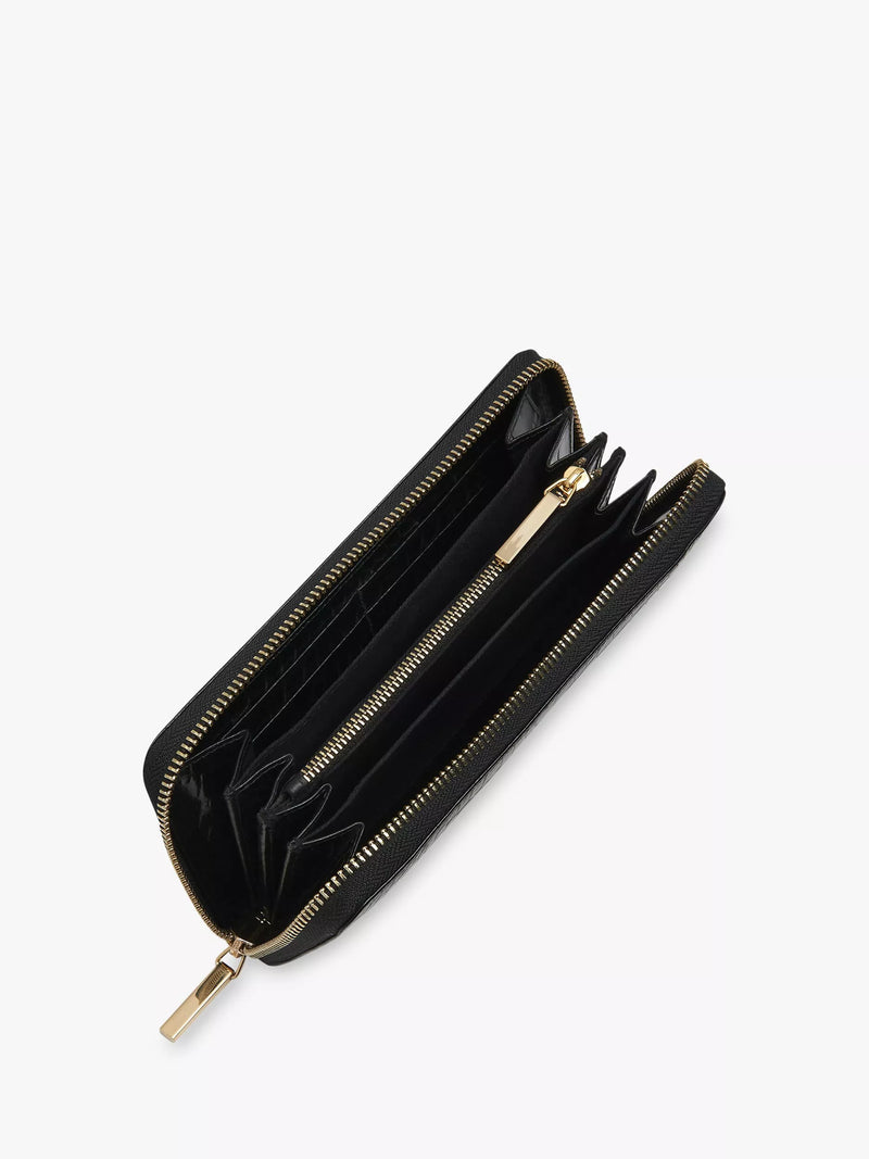 Whistles black leather long purse shiny croc, imported from the UK