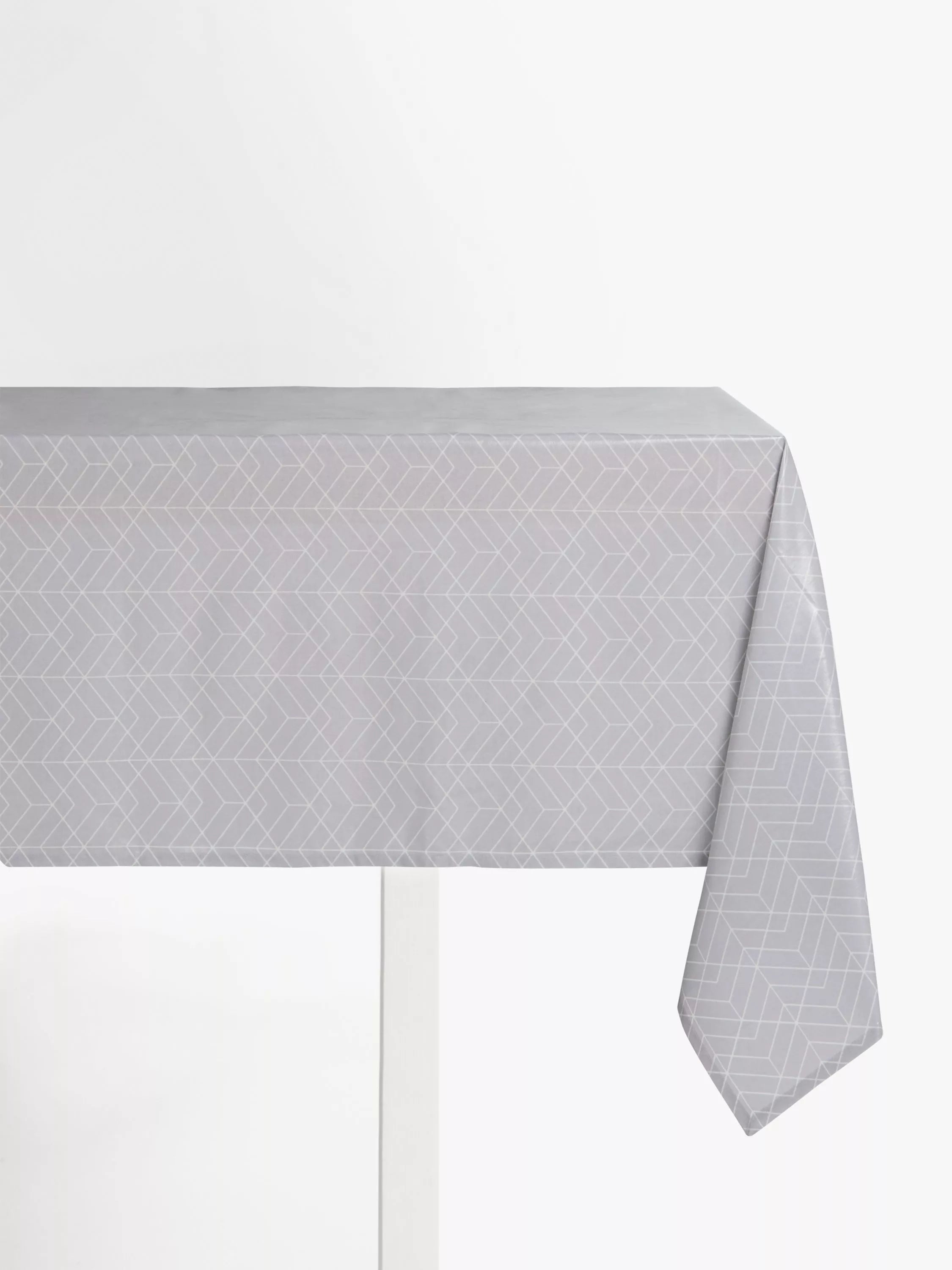 John Lewis geometric print pale grey tablecloth 180x140cm, imported from the UK