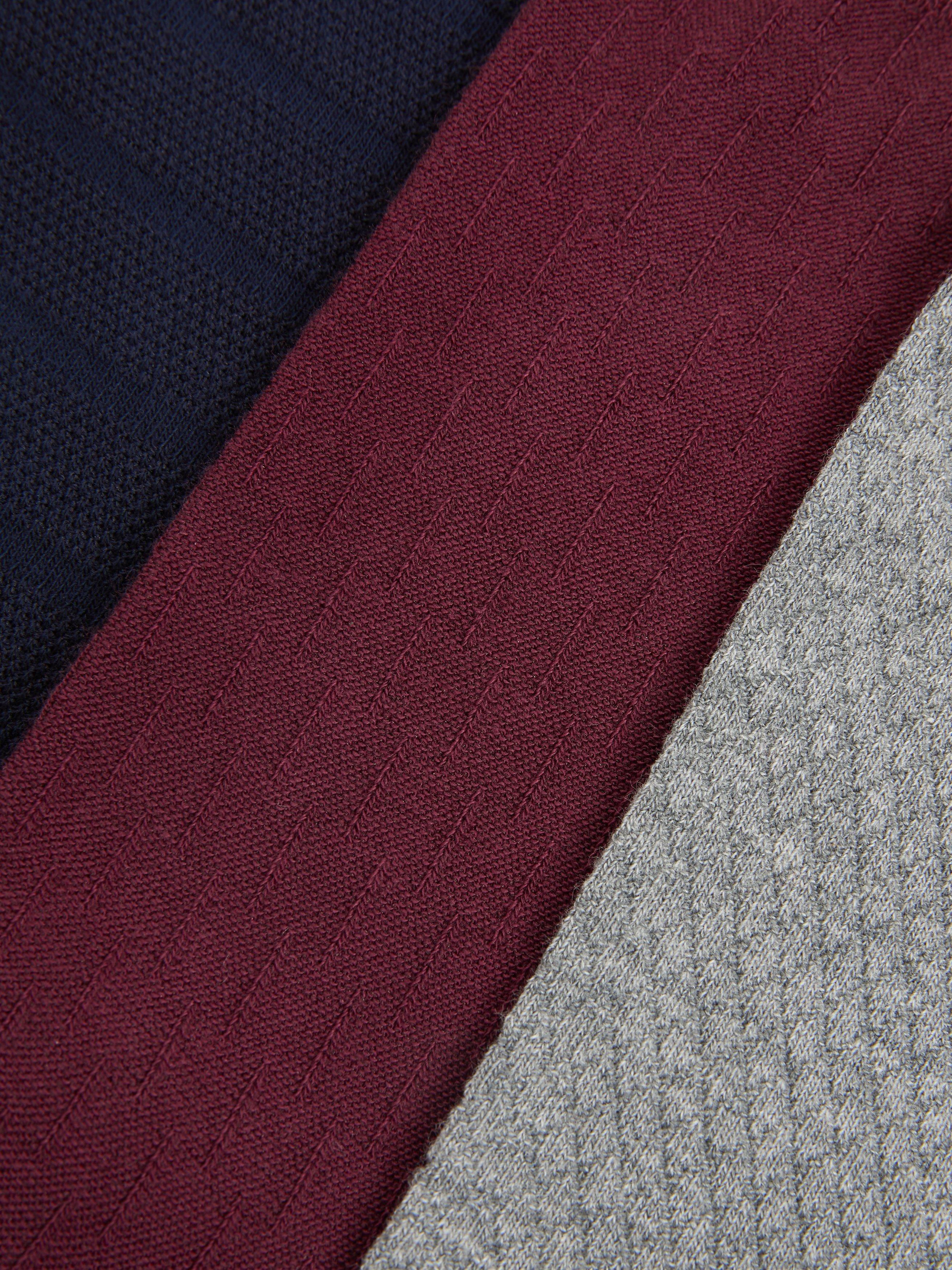 John Lewis cotton textured socks pack of 3 multi - British product