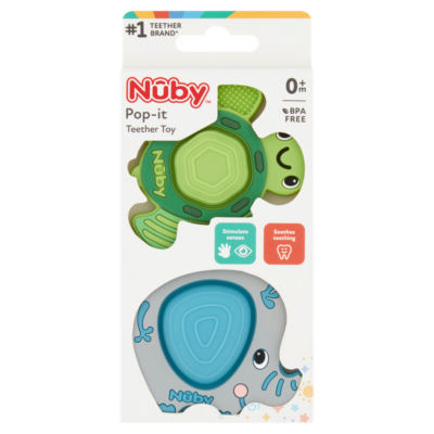 Nuby Pop-It Beißring Spielzeug 0m+ Weicher Silikon-Beißring