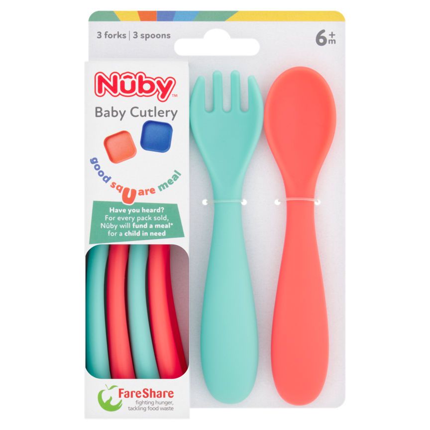 Nuby 3 Baby Cutlery 6+ m GOODS ASDA   