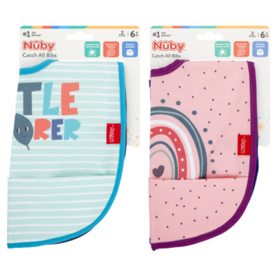Nuby Catch All Bibs 6m+, imported from the UK
