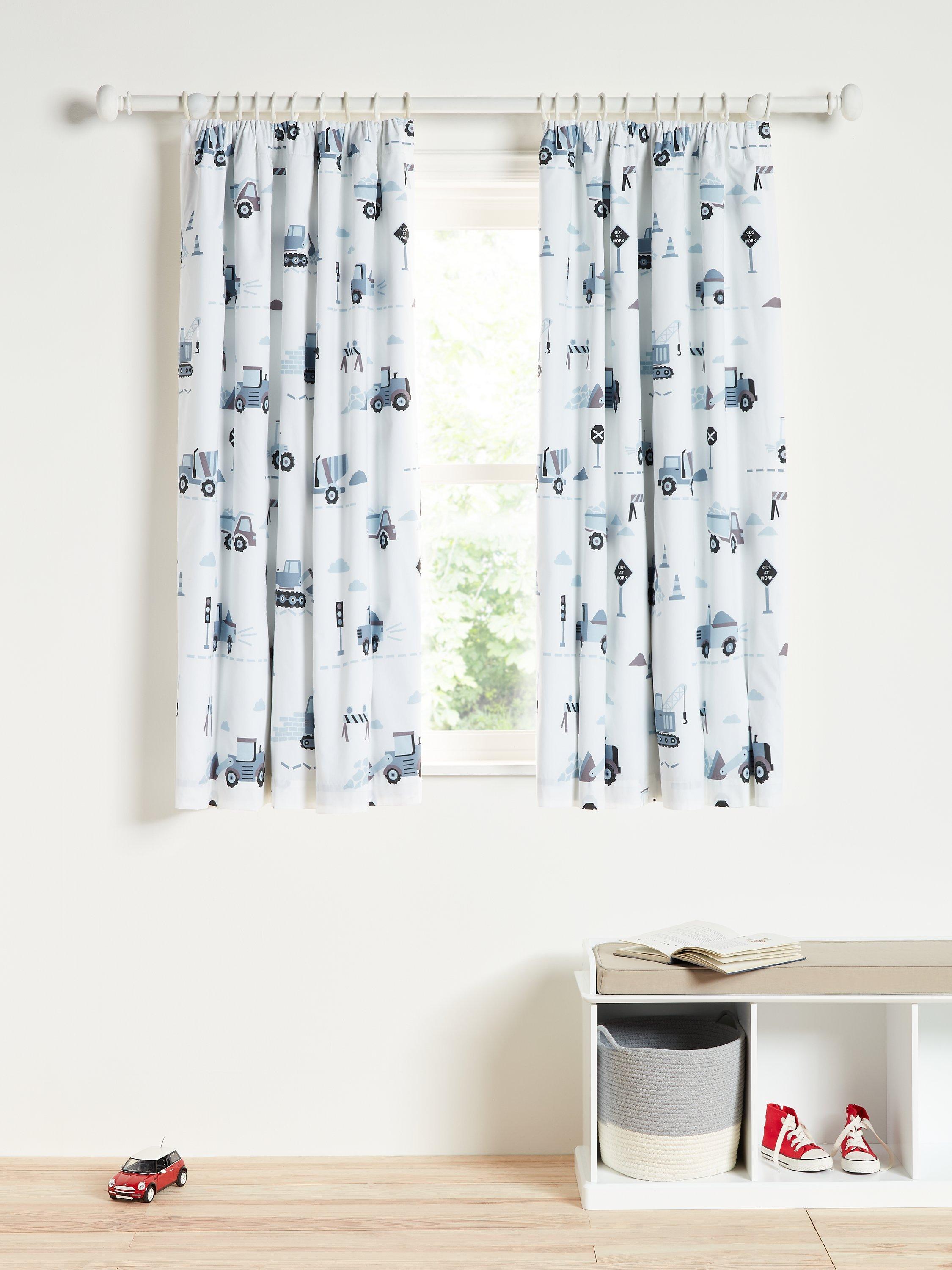 John Lewis construction print children's curtains with blackout lining (British brand)
