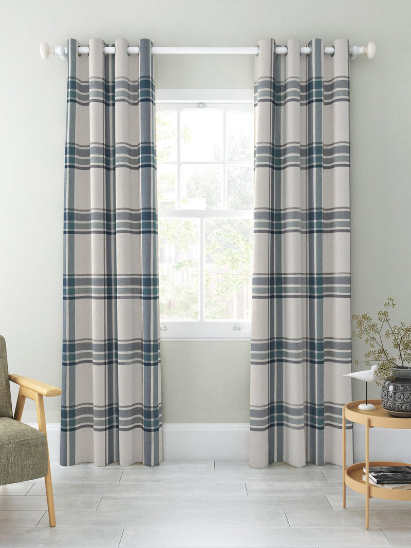 John Lewis Afton check weave thermal curtains 167x137cm (British brand)
