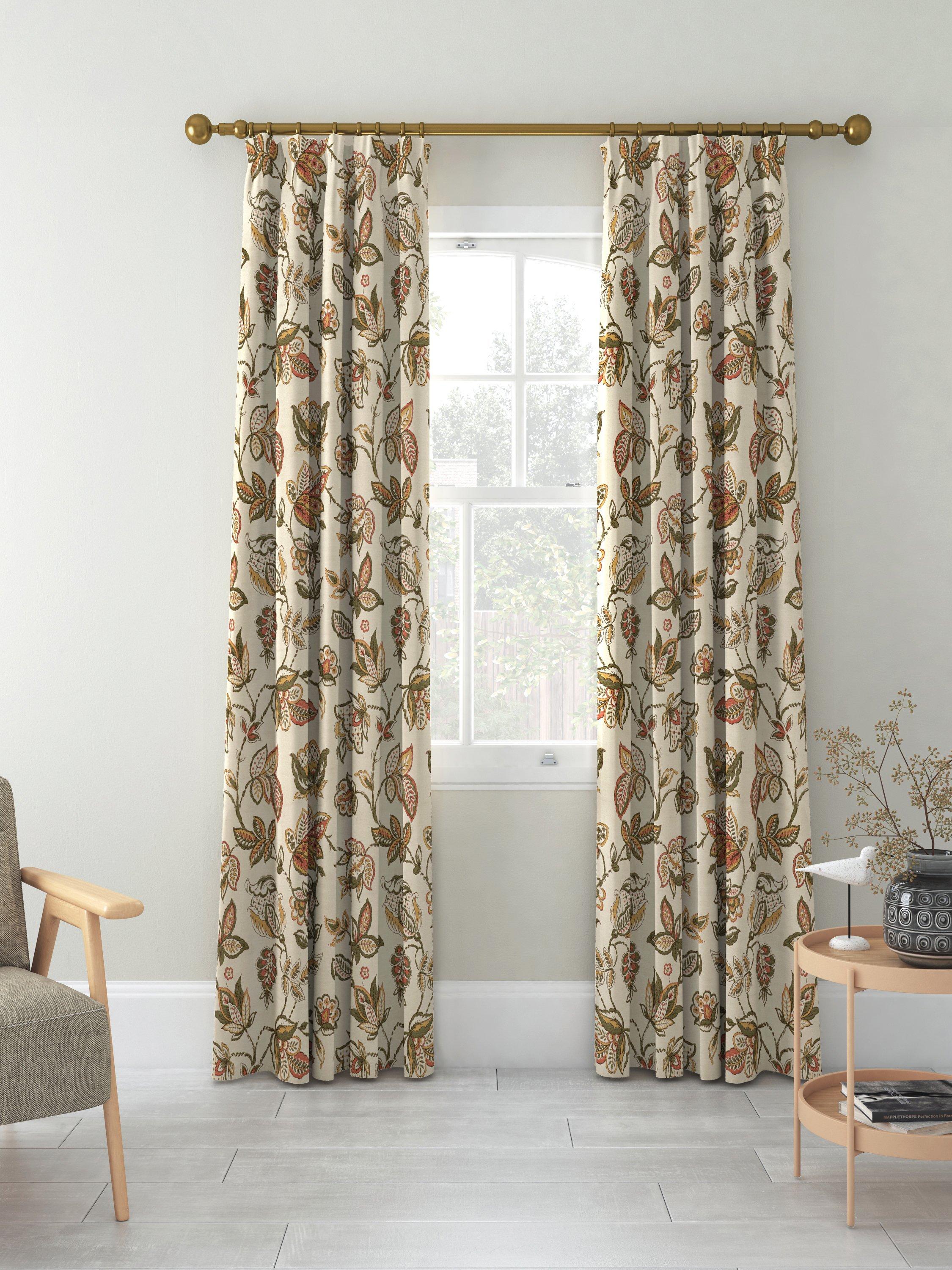 John Lewis Cordelia floral weave lined curtains 137cm drop - British product