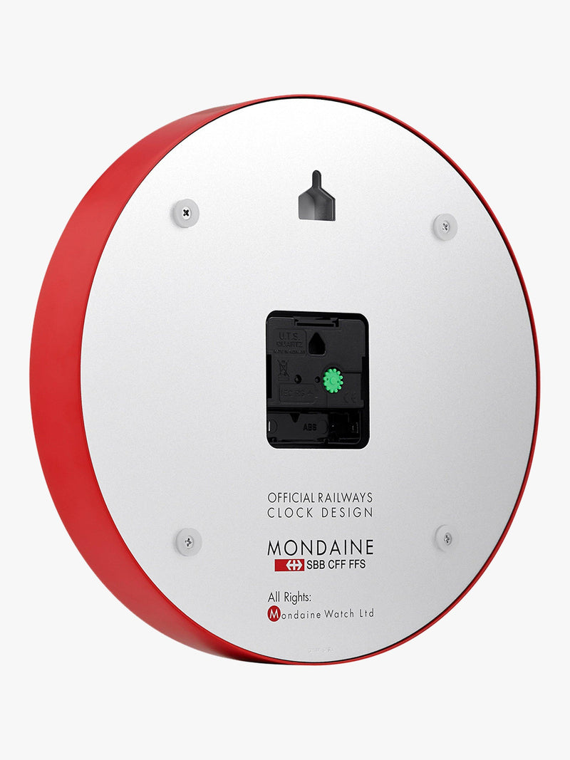 Mondaine official Swiss railways wall clock 25cm, imported from the UK